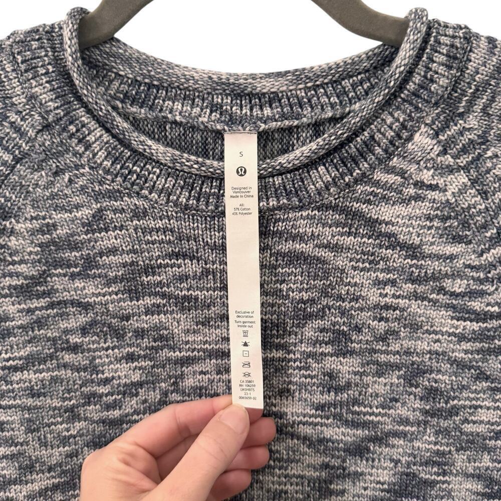 Lululemon Boxy Cotton-Blend Yarn Sweater Heather Blue Size Small - Picture 7 of 11